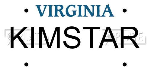 KIMSTAR Virginia License Plate