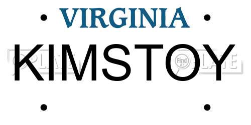 KIMSTOY Virginia License Plate
