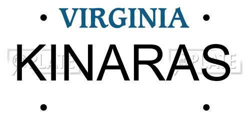 KINARAS Virginia License Plate
