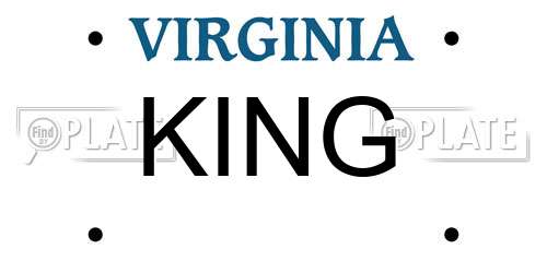 KING Virginia License Plate