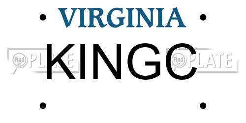 KINGC Virginia License Plate