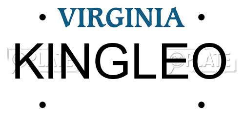 KINGLEO Virginia License Plate