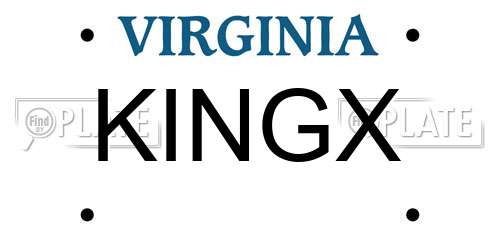 KINGX Virginia License Plate