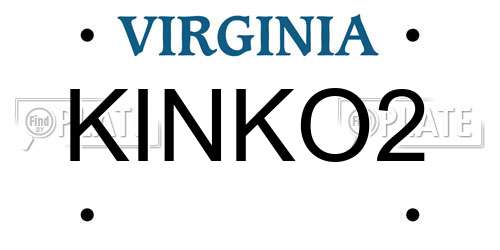 KINKO2 Virginia License Plate