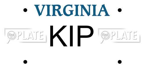 KIP Virginia License Plate