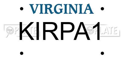 KIRPA1 Virginia License Plate