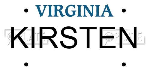 KIRSTEN Virginia License Plate