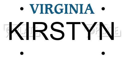 KIRSTYN Virginia License Plate