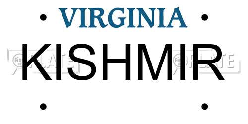 KISHMIR Virginia License Plate