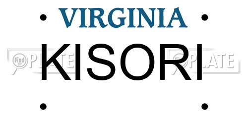 KISORI Virginia License Plate