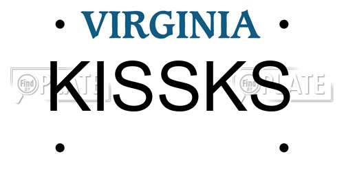 KISSKS Virginia License Plate