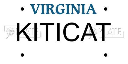KITICAT Virginia License Plate
