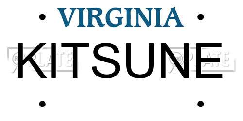 KITSUNE Virginia License Plate
