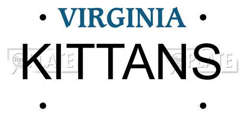 KITTANS Virginia License Plate