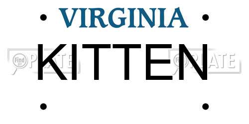 KITTEN Virginia License Plate