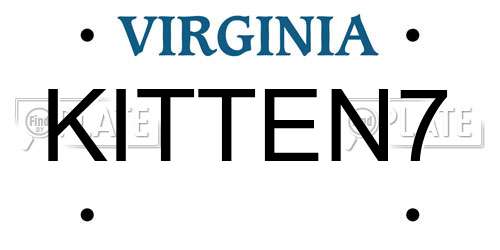 KITTEN7 Virginia License Plate