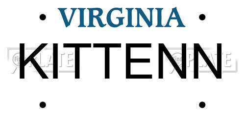 KITTENN Virginia License Plate