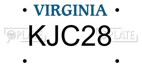 KJC28 Virginia License Plate