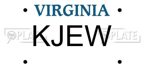 KJEW Virginia License Plate