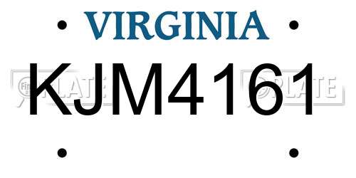 KJM4161 Virginia License Plate