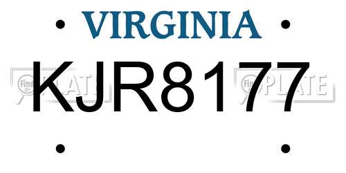KJR8177 Virginia License Plate