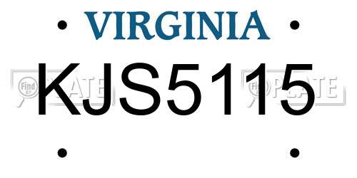 KJS5115 Virginia License Plate