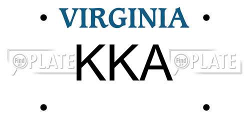 KKA Virginia License Plate