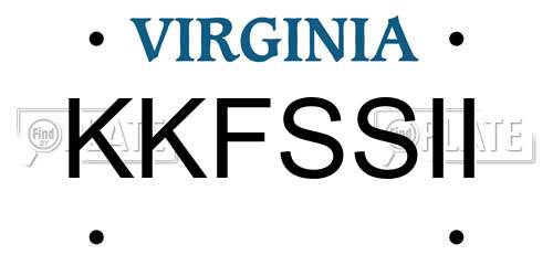 KKFSSII Virginia License Plate