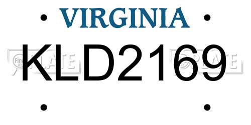 KLD2169 Virginia License Plate