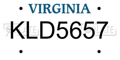 KLD5657 Virginia License Plate