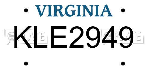 KLE2949 Virginia License Plate