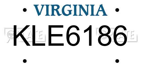 KLE6186 Virginia License Plate