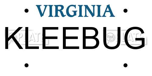 KLEEBUG Virginia License Plate