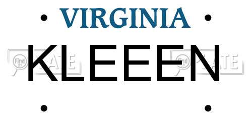 KLEEEN Virginia License Plate