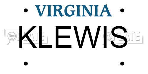 KLEWIS Virginia License Plate