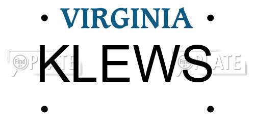 KLEWS Virginia License Plate