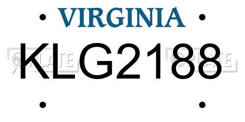 KLG2188 Virginia License Plate