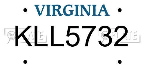 KLL5732 Virginia License Plate