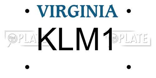 KLM1 Virginia License Plate
