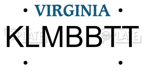 KLMBBTT Virginia License Plate
