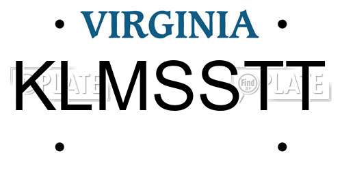 KLMSSTT Virginia License Plate