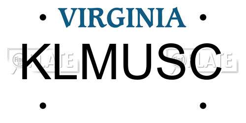 KLMUSC Virginia License Plate