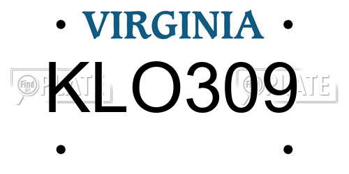 KLO309 Virginia License Plate