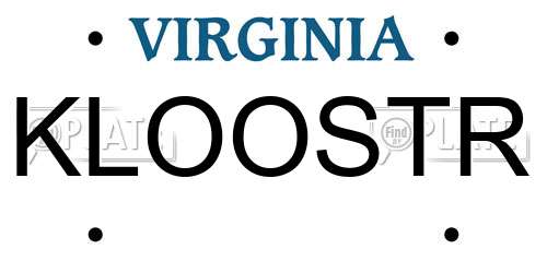 KLOOSTR Virginia License Plate