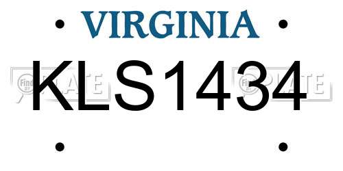 KLS1434 Virginia License Plate