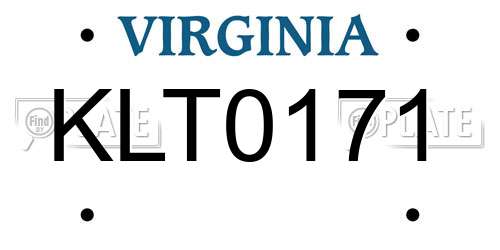 KLT0171 Virginia License Plate