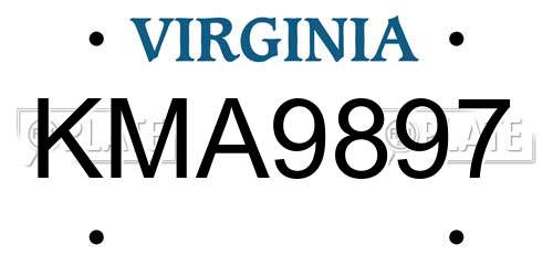KMA9897 Virginia License Plate