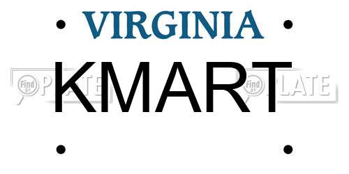 KMART Virginia License Plate