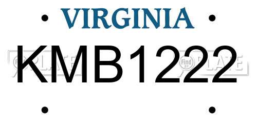 KMB1222 Virginia License Plate