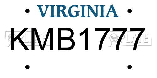 KMB1777 Virginia License Plate